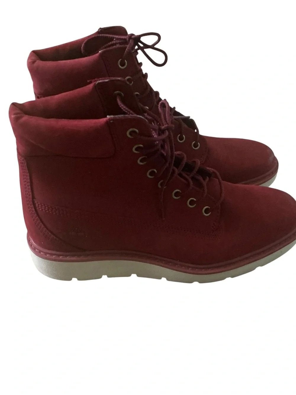 Timberland Kenniston 6-inch lace up nubuck burgundy leather booties size 8